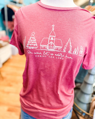 Oh Come Let Us Adore Him Graphic Tee - The Southern Loft