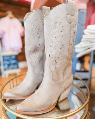 Olivia Cutout Embroidery Boots - The Southern Loft