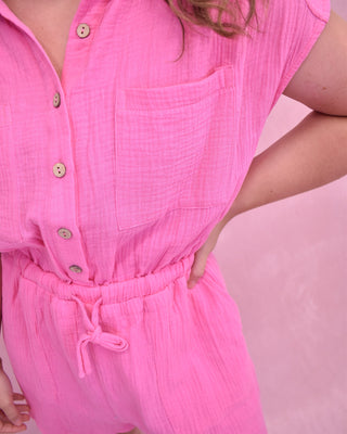 Path to Happiness Button Down Romper - The Southern Loft