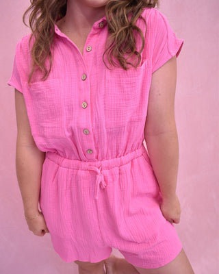 Path to Happiness Button Down Romper - The Southern Loft