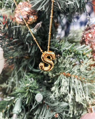Personalized Bubble Balloon Initial Necklace - The Southern Loft