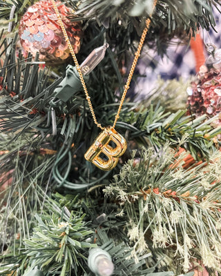 Personalized Bubble Balloon Initial Necklace - The Southern Loft
