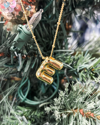 Personalized Bubble Balloon Initial Necklace - The Southern Loft