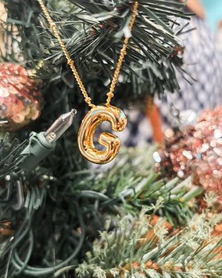 Personalized Bubble Balloon Initial Necklace - The Southern Loft