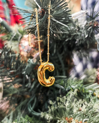 Personalized Bubble Balloon Initial Necklace - The Southern Loft