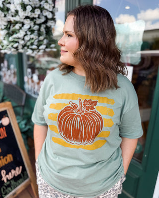 Pick of the Patch Striped Pumpkin Graphic Tee - The Southern Loft