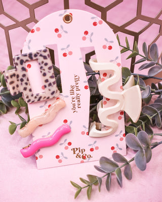 Pink & Leopard Print Hair Claw Clip Set - The Southern Loft