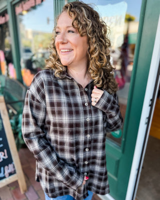 Plaid About Fall Collared Button Down Top - The Southern Loft