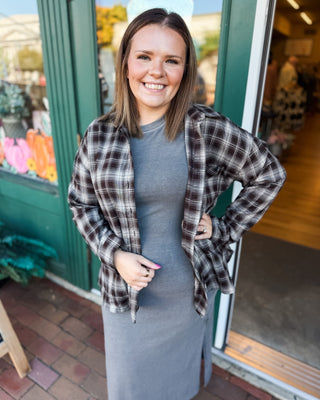 Plaid About Fall Collared Button Down Top - The Southern Loft