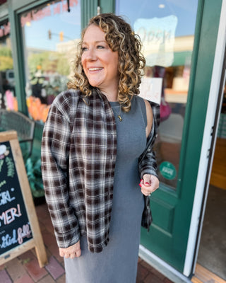 Plaid About Fall Collared Button Down Top - The Southern Loft