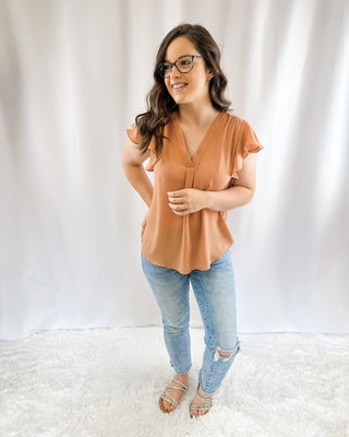 Play The Part Butterfly Sleeve Top - The Southern Loft