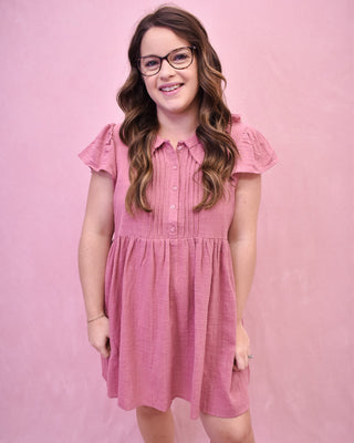 Pleasant Mornings Ruffle Sleeve Mini Dress - The Southern Loft
