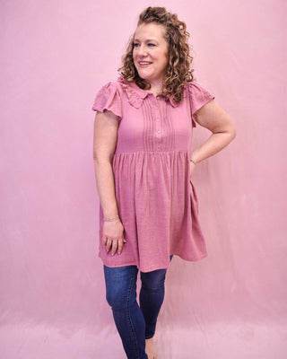 Pleasant Mornings Ruffle Sleeve Mini Dress - The Southern Loft
