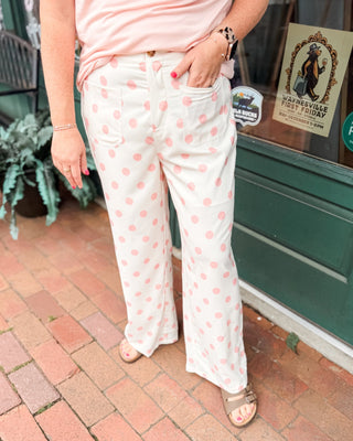 Pretty in Pink Casual Polka Dot Pants - The Southern Loft