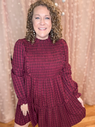 Pretty On Point Plaid Mini Dress - The Southern Loft