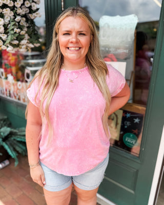 Relaxed & Ready Crinkle Washed Folded Sleeve Top - The Southern Loft