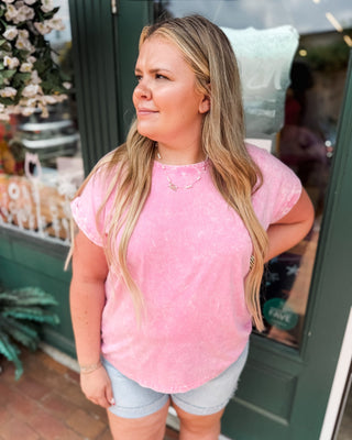 Relaxed & Ready Crinkle Washed Folded Sleeve Top - The Southern Loft