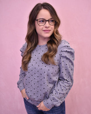 Right On Cue Polka Dot Knit Top - The Southern Loft