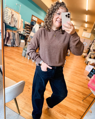 Risen Crop Barrel Cuffed Jeans - The Southern Loft