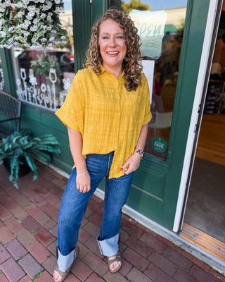 Risen High Rise Ankle Straight Wide Cuff Hem Jeans - The Southern Loft