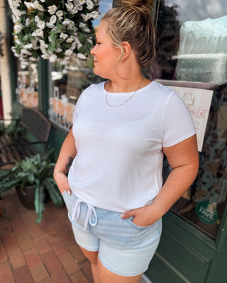 Risen Slouchy Front Tie Detail Denim Shorts - The Southern Loft