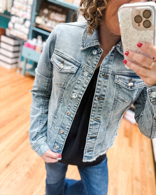 Run Around Town Frayed Denim Jacket - The Southern Loft