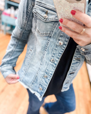 Run Around Town Frayed Denim Jacket - The Southern Loft
