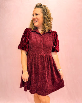 Shimmer Sleeve Sweetheart Dress - The Southern Loft