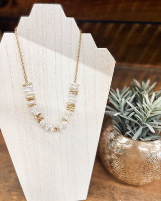 Simply Stunning Pearl Beaded Chain Link Statement Necklace - The Southern Loft