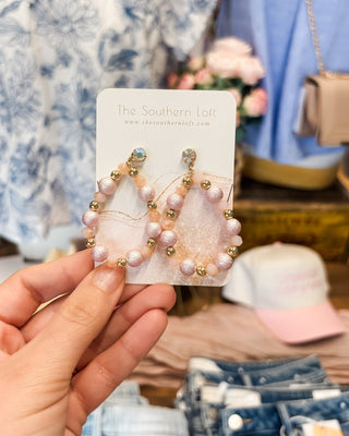 Sparkle & Shine Beaded Teardrop Rhinestone Drop Earrings - The Southern Loft