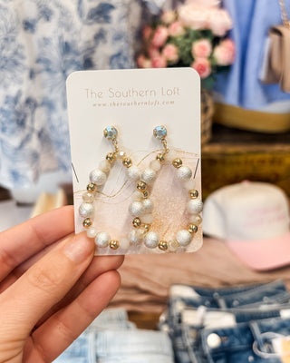 Sparkle & Shine Beaded Teardrop Rhinestone Drop Earrings - The Southern Loft