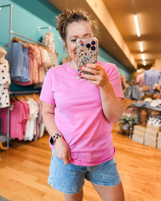Stay Here Awhile Boyfriend Cotton Tee - The Southern Loft