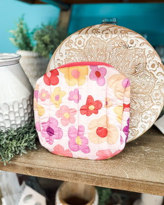 Sunshine Quilted Cosmetic Pouch - The Southern Loft