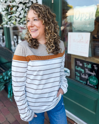 Sweet Charmer Striped Colorblock Top - The Southern Loft