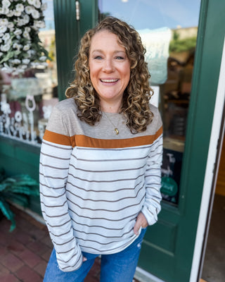 Sweet Charmer Striped Colorblock Top - The Southern Loft