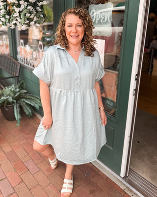 Sweet Day Satin Shirt Mini Dress - The Southern Loft