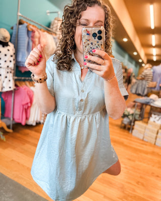 Sweet Day Satin Shirt Mini Dress - The Southern Loft