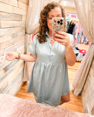 Sweet Day Satin Shirt Mini Dress - The Southern Loft