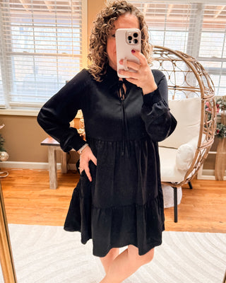 Sweet Perspective Tie Front Mini Dress - The Southern Loft
