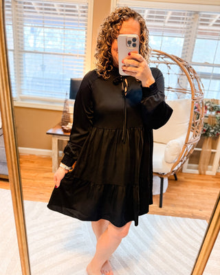 Sweet Perspective Tie Front Mini Dress - The Southern Loft