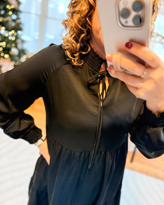 Sweet Perspective Tie Front Mini Dress - The Southern Loft