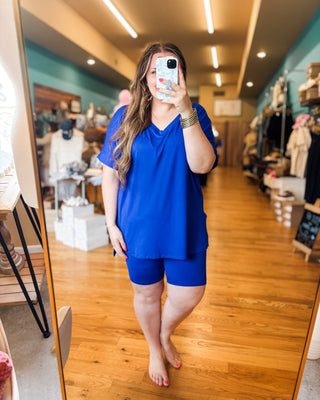 Sweet Serenity V - Neck Top & Biker Shorts Set - The Southern Loft