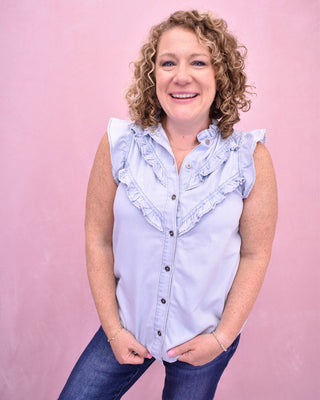 Sweet Talk Mineral Wash Denim Top - The Southern Loft