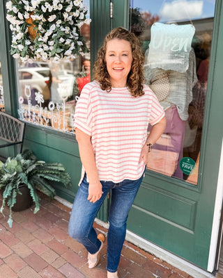 Sweetly Striped Hi - Low Hem Top - The Southern Loft