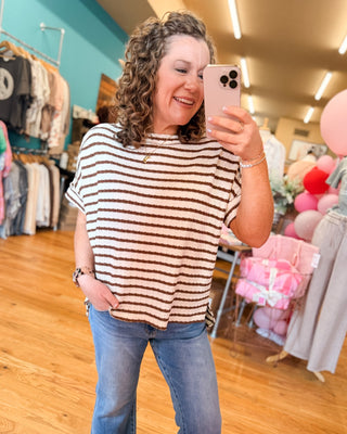 Sweetly Striped Hi - Low Hem Top - The Southern Loft
