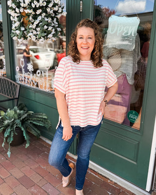 Sweetly Striped Hi - Low Hem Top - The Southern Loft