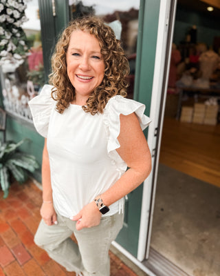 The Anna Side Bow Ruffled Top - The Southern Loft