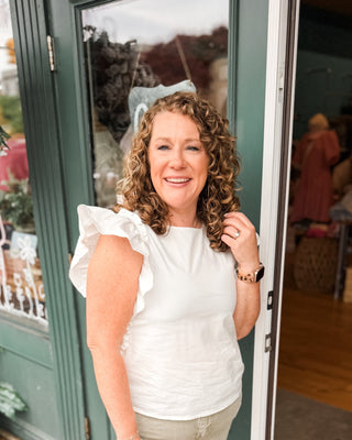 The Anna Side Bow Ruffled Top - The Southern Loft