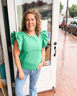The Anna Side Bow Ruffled Top - The Southern Loft