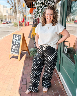 The Dolly Polka Dot Barrel Pants - The Southern Loft